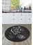 Coffee Yazılı Renkli Fincan Desenli Yıkanabilir Kaymaz Yuvarlak Mutfak Halısı, Y-Mutfak-44-Gri, 3