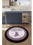 Dijital Kaymaz Taban Yıkanabilir Kitchen Yazılı Yuvarlak Mutfak Halısı, Y-Mutfak-48-Mor, 4