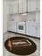 Kitchen Yazılı Merdane Desenli Yıkanabilir Yuvarlak Mutfak Halısı, Y-Mutfak-28-Kahve, 4
