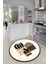 Dijital Baskılı Kaymaz Taban Yıkanabilir Kaktüs Desenli Yuvarlak Mutfak Halısı, Y-Mutfak-38-Kahve, 1