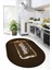 Kitchen Yazılı Merdane Desenli Yıkanabilir Oval Mutfak Halısı, O-Mutfak-28-Kahve, 5