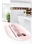 Kitchen Yazılı Kaşık Çatal Bıçak Desenli Yıkanabilir Oval Mutfak Halısı, O-Mutfak-49-Pembe, 1