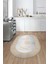 Dijital Baskılı Kaymaz Yıkanabilir Home Yazılı Oval Mutfak Halısı, O-Mutfak-12-Krem, 2
