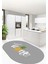 Home Yazılı Ananas Desenli Yıkanabilir Kaymaz Oval Mutfak Halısı, O-Mutfak-31-Gri, 2