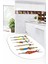 Etnik Motifli Modern Kaymaz Taban Yıkanabilir Oval Mutfak Halısı, O-Mutfak-40-Beyaz, 2