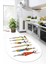 Etnik Motifli Modern Kaymaz Taban Yıkanabilir Oval Mutfak Halısı, O-Mutfak-40-Beyaz, 3