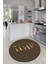 Etnik Motifli Modern Kaymaz Taban Yıkanabilir Yuvarlak Mutfak Halısı, Y-Mutfak-40-Vizon, 1