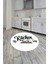 Kitchen Yazılı Modern Kaymaz Taban Yıkanabilir Yuvarlak Mutfak Halısı, Y-Mutfak-41-Beyaz, 2