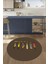 Etnik Motifli Modern Kaymaz Taban Yıkanabilir Yuvarlak Mutfak Halısı, Y-Mutfak-40-Vizon, 5