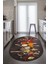 Baharat Temalı Kaymaz Taban Yıkanabilir Modern Oval Mutfak Halısı, O-Mutfak-33-Renkli, 1