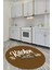 Kitchen Yazılı Modern Kaymaz Taban Yıkanabilir Yuvarlak Mutfak Halısı, Y-Mutfak-41-Kahve-Beyaz, 2