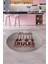 Kitchen Rules Yazılı Kaşık Desen Yıkanabilir Yuvarlak Mutfak Halısı, Y-Mutfak-47-Bordo, 5