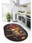 Baharat Temalı Kaymaz Taban Yıkanabilir Modern Oval Mutfak Halısı, O-Mutfak-33-Renkli, 4