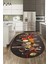 Baharat Temalı Kaymaz Taban Yıkanabilir Modern Oval Mutfak Halısı, O-Mutfak-33-Renkli, 5