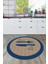 Jüt Görünümlü Çatal Bıçak Desenli Yıkanabilir Yuvarlak Mutfak Halısı, Y-Mutfak-09-Mavi, 1