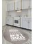 Kitchen Rules Yazılı Kaşık Desen Yıkanabilir Yuvarlak Mutfak Halısı, Y-Mutfak-47-Beyaz, 1