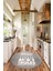 Kitchen Rules Yazılı Kaşık Desen Yıkanabilir Yuvarlak Mutfak Halısı, Y-Mutfak-47-Beyaz, 2