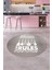 Kitchen Rules Yazılı Kaşık Desen Yıkanabilir Yuvarlak Mutfak Halısı, Y-Mutfak-47-Beyaz, 5