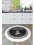 Dijital Kaymaz Taban Yıkanabilir Kitchen Yazılı Yuvarlak Mutfak Halısı, Y-Mutfak-48-Antrasit, 3