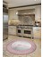 Dijital Baskılı Kaymaz Yıkanabilir Home Yazılı Yuvarlak Mutfak Halısı, Y-Mutfak-12-Pembe, 5