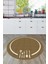 Dijital Baskılı Kaymaz Yıkanabilir Sade Çerçeveli Yuvarlak Mutfak Halısı, Y-Mutfak-06-Kahve, 2