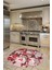 3D Kalp Fincan Motifli Kaymaz Yıkanabilir Modern Yuvarlak Mutfak Halısı, Y-Mutfak-34-Kırmızı, 2