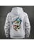 Crea Eymer Wear Filistin Özgür Tasarım Baskılı Oversize Hoodie Sweatshirt Gri 2