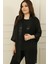 Şal Yaka Pulpayet Detaylı Şifon Ceket Içi Kolsuz Bluz Büyük Beden 2'li Takım 3