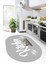 Kitchen Yazılı Modern Kaymaz Taban Yıkanabilir Oval Mutfak Halısı, O-Mutfak-41-Gri-Beyaz, 3