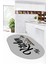 Kitchen Yazılı Modern Kaymaz Taban Yıkanabilir Oval Mutfak Halısı, O-Mutfak-41-Gri-Siyah, 2