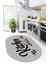 Kitchen Yazılı Modern Kaymaz Taban Yıkanabilir Oval Mutfak Halısı, O-Mutfak-41-Gri-Siyah, 3