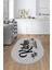 Kitchen Yazılı Modern Kaymaz Taban Yıkanabilir Oval Mutfak Halısı, O-Mutfak-41-Gri-Siyah, 5