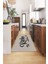 Kitchen Yazılı Modern Kaymaz Taban Yıkanabilir Mutfak Halısı, Mutfak-41-Gri-Siyah, 1