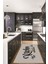Kitchen Yazılı Modern Kaymaz Taban Yıkanabilir Mutfak Halısı, Mutfak-41-Gri-Siyah, 4