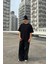 Basic Siyah Oversize Tişört 3