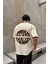 Harlem Baskılı Krem Oversize Tişört 1