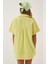 Kadın Sarı Oversize Uzun Kısa Kollu Basic Poplin Gömlek HZL22S-BD1201201 4