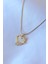 316L Çelik Gold Renk Kalp Model Zirkon Taşlı Kurdele Detay Kadın Kolye - TJ-BKO7496 1