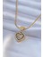316L Çelik Gold Renk Italyan Zincir Model Zirkon Taşlı Kalp Model Kadın Kolye - TJ-BKO7584 1