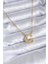 316L Çelik Gold Renk G Harf Model Zirkon Taşlı Kadın Kolye - TJ-BKO7711 1