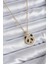 316L Çelik Zincir Gold Renk Zirkon Taşlı Panda Model Kadın Kolye - TJ-BKO7834 1