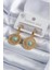 316L Çelik Gold Renk Mavi Taşlı Işleme Detay Güneş Model Kadın Küpe - TJ-BKP7982 1