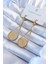 316L Çelik Gold Renk Çeyrek Model Kadın Küpe - TJ-BKP8016 1