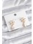 Pirinç Gold Renk Zirkon Taşlı Çiçek Model Damla Detay Kadın Küpe - TJ-BKP8399 1