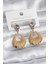 316L Çelik Gold Renk Inci Detay Zirkon Taş Sallantı Model Kadın Küpe - TJ-BKP8272 1