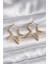 316L Çelik Gold Renk Yıldız Model Zirkon Taş Detay Kadın Küpe - TJ-BKP8274 1