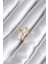 Pirinç Gold Renk Gül Model Zirkon Taş Detay Kadın Yüzük - TJ-BYK2972 1