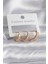 Pirinç Gold Renk Zirkon Taşlı Halka Model Kadın Küpe - TJ-BKP8282 1
