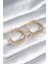Pirinç Gold Renk Su Yolu Zirkon Taşlı Halka Model Kadın Küpe - TJ-BKP8430 2