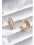 Pirinç Gold Renk Zirkon Taşlı Kadın Küpe - TJ-BKP8416 1